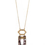 ACETATE U SHAPE PENDANT LONG NECKLACE