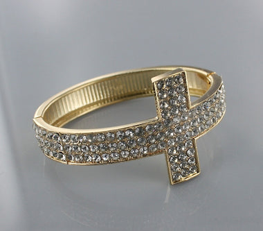 Rhinestone Cross Bangle