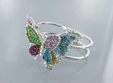 Rhinestone Butterfly Bangle