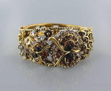Rhinestone Embedded Owl Bangle