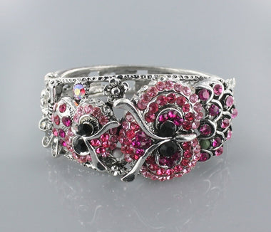 Rhinestone Embedded Owl Bangle