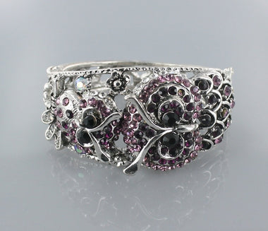 Rhinestone Embedded Owl Bangle