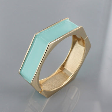 Epoxy Hexagon Metallic Bangle