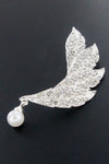 Rhinestone Leaf Brooch