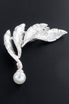 Rhinestone Leaf Brooch