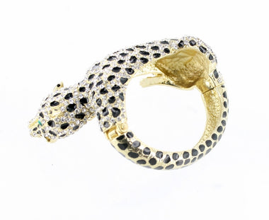 Rhinestone Cheetah Bangle