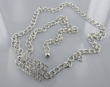 Rhinestone Charm Chain Belt
