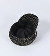 Women Gatsby Chain Tweed Elegant Octagonal News Boy Visor Cabbie Fiddler Cap Hat