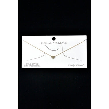 CZ Heart Pendant Collar Necklace