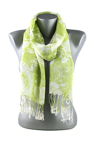 Flower Printed Fashion Scarf with Tassel
