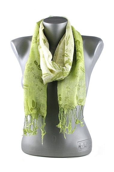 Flower Printed Fashion Scarf with Tassel