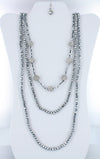 Crystal Beads Layered Necklace Earring and Bracelet Set