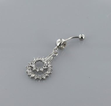 Rhinestone Fashion Charm Dangle Belly Ring