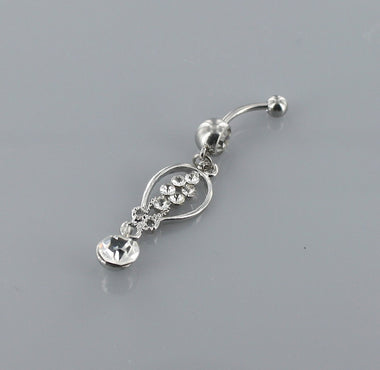 Rhinestone Fashion Charm Dangle Belly Ring