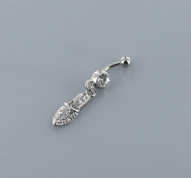Rhinestone Shoe Dangle Belly Ring