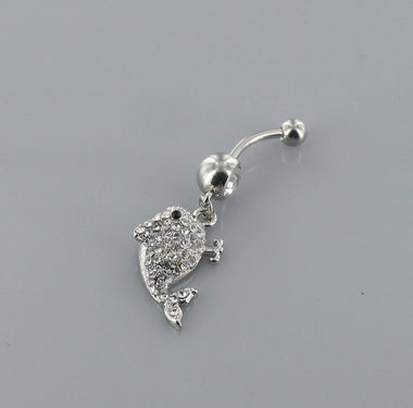 Rhinestone Dolphin Dangle Belly Ring
