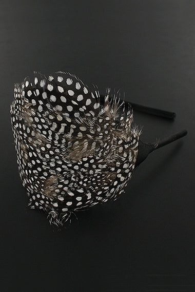 Polka Dot Feather Headband
