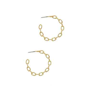 OPEN HOOP METAL LINK POST EARRING