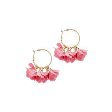 FABRIC HOOP DROP EARRING