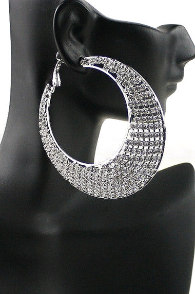 Rhinestone Hoop Earring