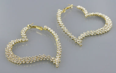 Zigzag Rhinestone Heart Earring