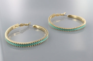 Mint Epoxy Hoop Earring