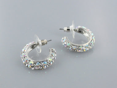 Rhinestone Dainty Mini Hoop Earring