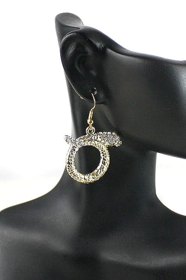 Rhinestone Snake Dangle Earring