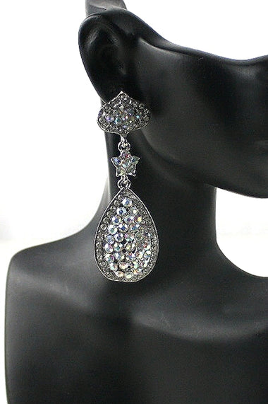 Rhinestone Teardrop Dangle Earring