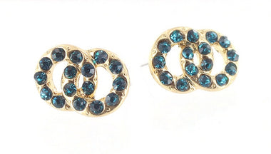 Rhinestone Double Ring Earring