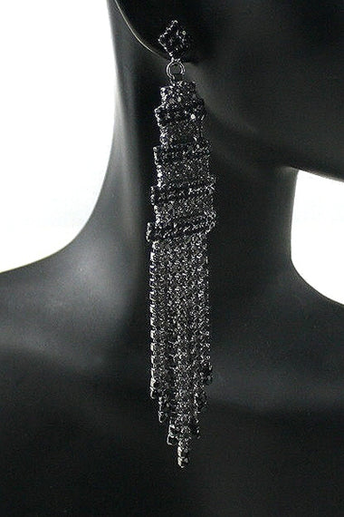 Rhinestone Tassel Dangle Earring