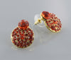 Orange Crystal Round Stud Earring