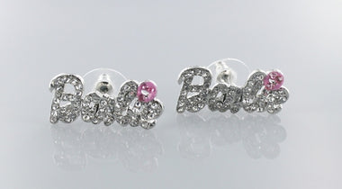 Silver Crystal Barbie Stud Earring