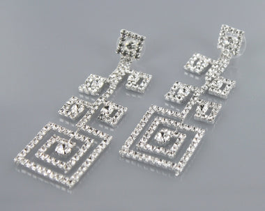 Rhinestone Maze Style Earring