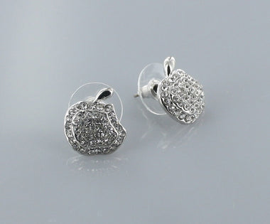 Rhinestone Apple Stud Earring