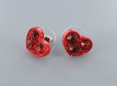 Crystal Heart Stud Earring