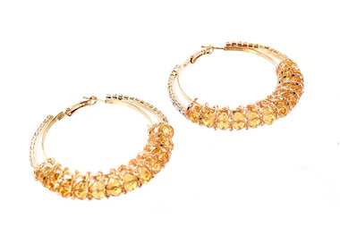 Glass Beads Crystal Hoop Earring