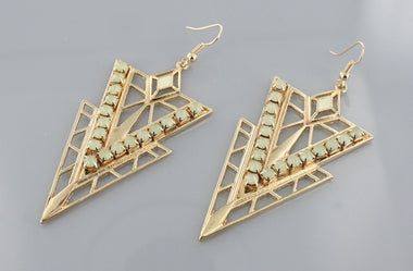 V Shape Rhinestone Drop Earring