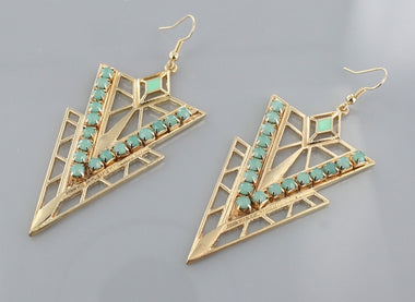 V Shape Rhinestone Drop Earring