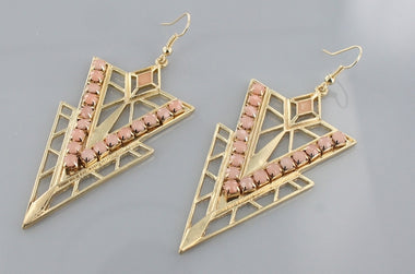 V Shape Rhinestone Drop Earring