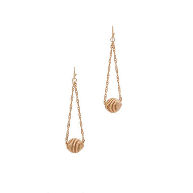 METAL BALL LONG EARRING