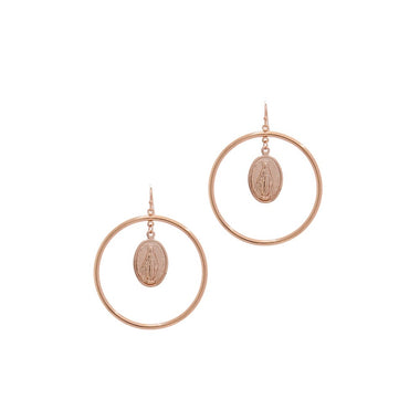 METAL COIN HOOP EARRING