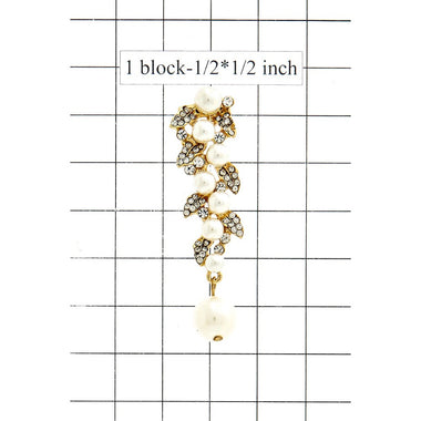 PEARL RHINESTONE DROP EARRING