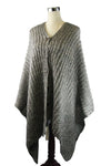 Button Accent Knitted Shawl