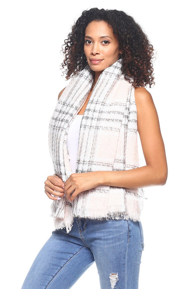Multi Tone Plaid Oversized Blanket Scarves Shawls