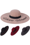 Wide Brim Letter Embroidery Floppy Hat