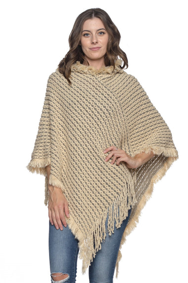 Fringe Hooded Poncho