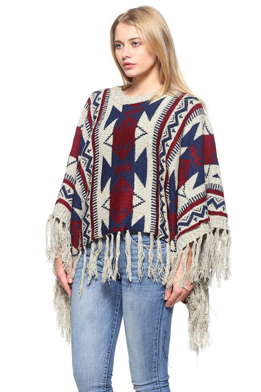 Fashion Knitted Fringe Poncho