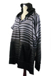 Striped Pattern Poncho with Pockets