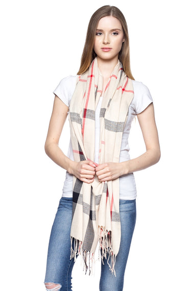 Plaid Print Pashmina Scarves Shawls
